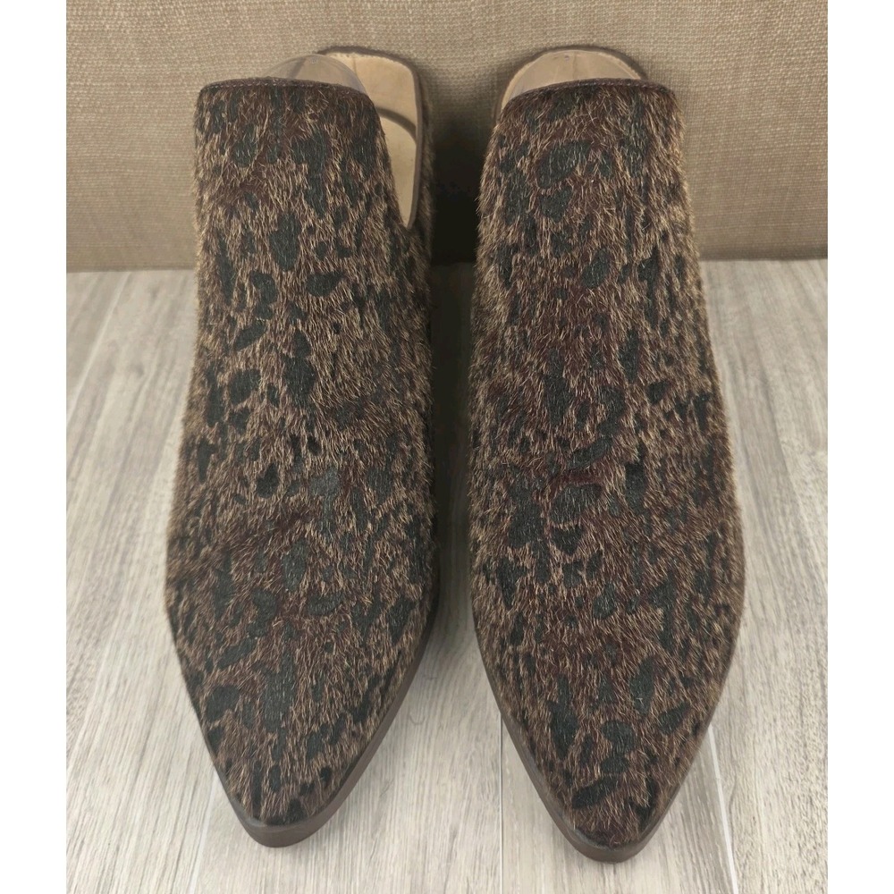 Comfort Cheetah Print Fuzzy Women's Chunky Heel Mules Clogs Shoes Size 12W Boho